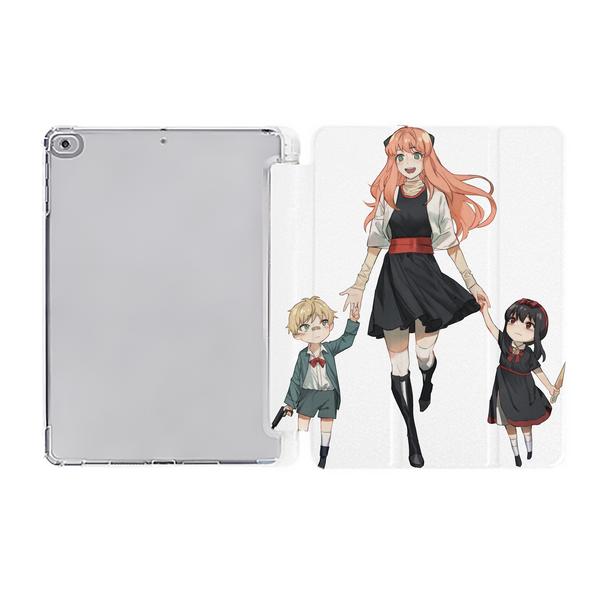 （画像用） SPY×FAMILY间谍家家酒 IPad ケース ペン収納付き 三つ折りスタンド PUレザー×シリコン 対応機種9.5/10.5/10.9インチ